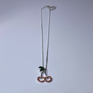 Avon Cherry Necklace with Red and Green Details